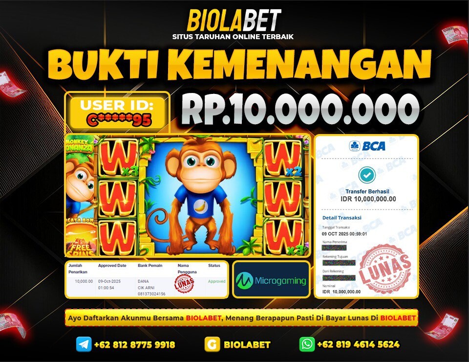 BIOLABET JACKPOT MicroGaming Rp.10.000.000.,- LUNAS