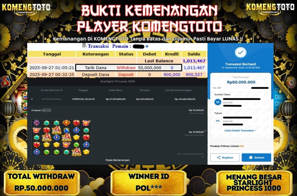 LAGI & LAGI!! KEMENANGAN BESAR DI SLOT STARLIGHT PRINCESS 1000  SEBESAR Rp.50.000.000 KOMENGTOTO BAYAR LUNAS SECEPAT KILAT !! KOMENGTOTO BAYAR SECEPAT KILAT !!
