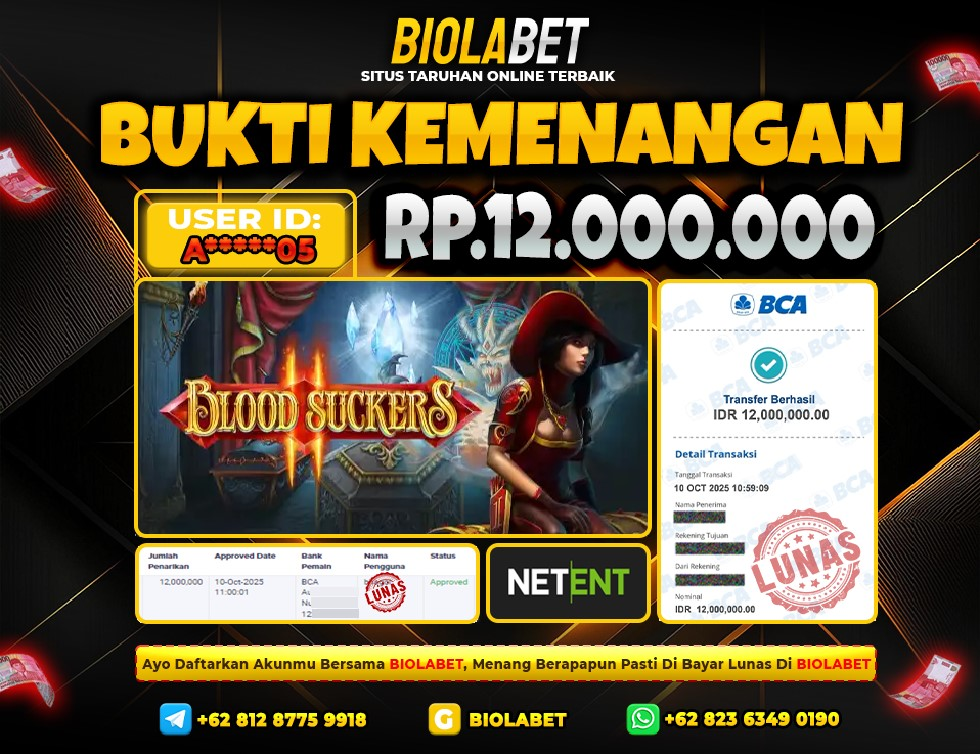 BIOLABET JACKPOT Netent Rp.12.000.000.,- LUNAS