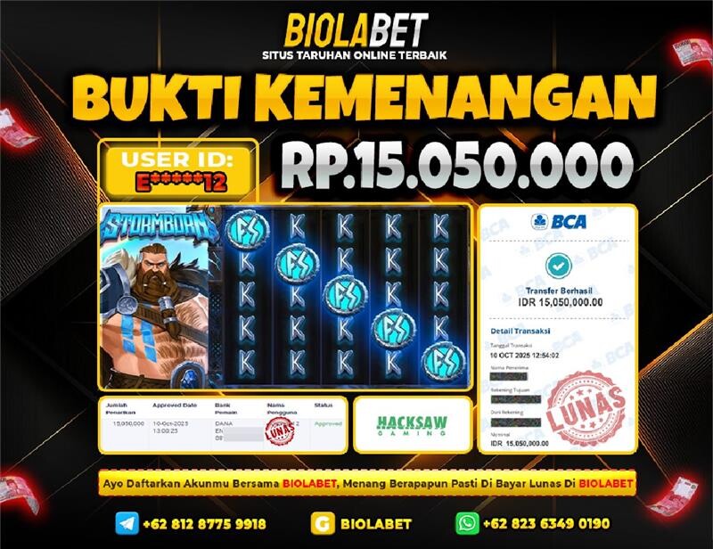 BIOLABET JACKPOT Hacksaw Rp.15.050.000.,- LUNAS