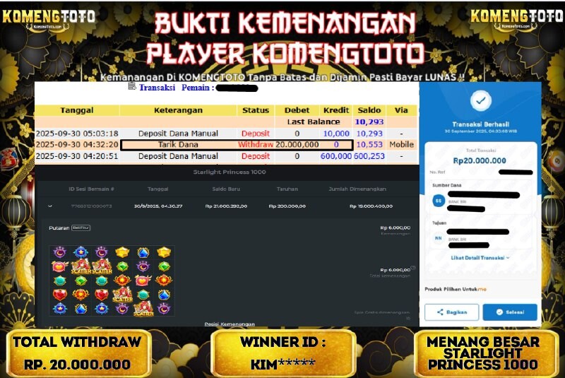 LAGI & LAGI!! KEMENANGAN BESAR DI SLOT STARLIGHT PRINCESS  1000  SEBESAR Rp.20.000.000 KOMENGTOTO BAYAR LUNAS SECEPAT KILAT !! KOMENGTOTO BAYAR SECEPAT KILAT !!