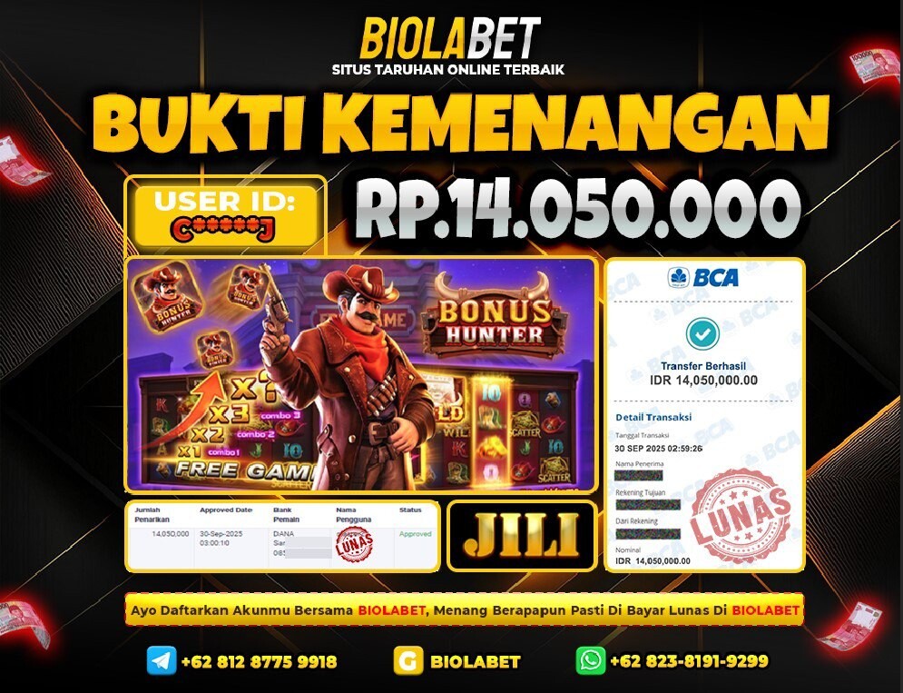 BIOLABET JACKPOT Jili  Rp.14.050.000.,- LUNAS