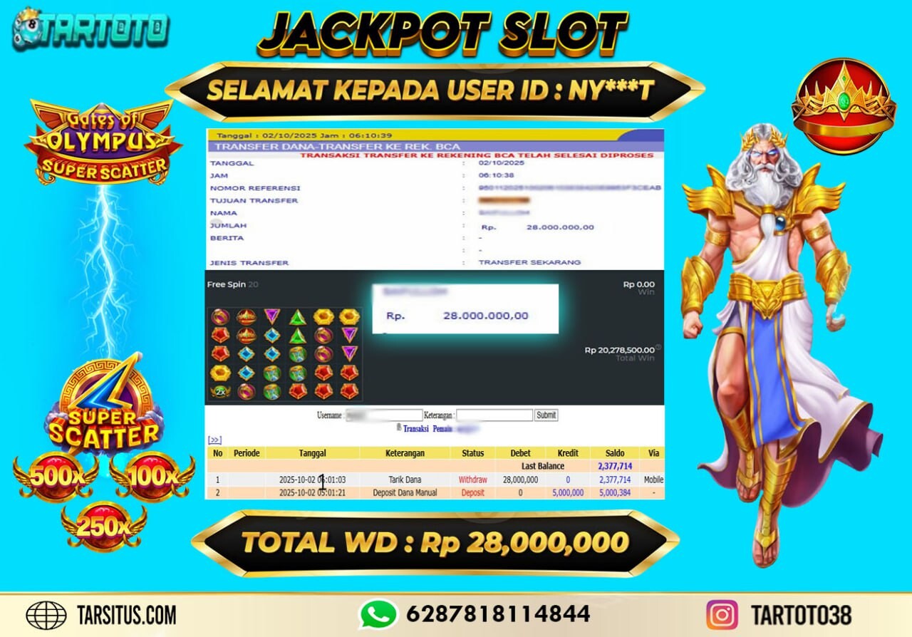JACKPOT PERMAINAN GATES OF OLYMPUS SUPER SCATTER