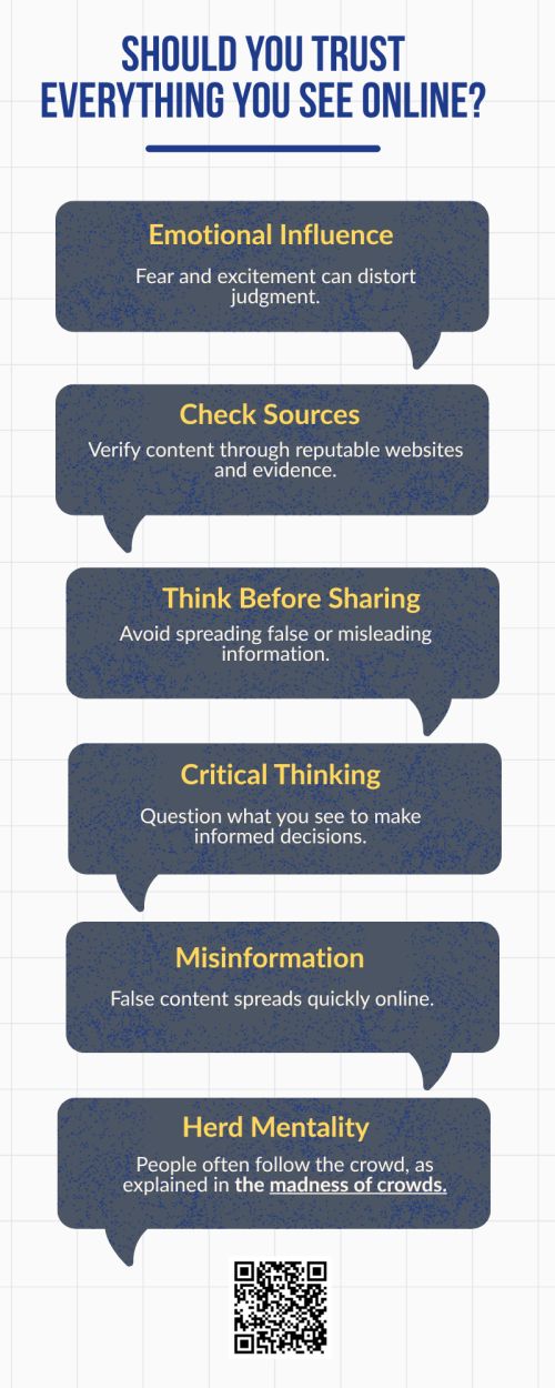 Not everything online is trustworthy; misinformation can spread rapidly, influenced by trends and public opinion. Understanding the madness of crowds helps individuals recognize how collective behavior can distort facts and create false narratives. Developing critical thinking and verifying sources empowers readers to make informed decisions, avoid misleading content, and navigate the digital world responsibly. To know more visit here https://inflationeducation.net/product/the-madness-of-crowds/