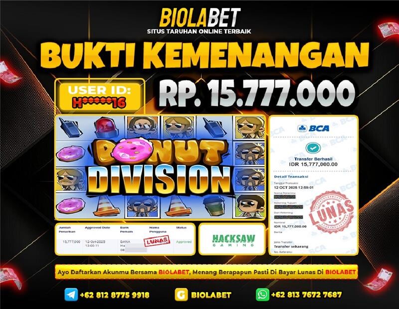 BIOLABET JACKPOT Hacksaw Rp.15.777.000.,- LUNAS