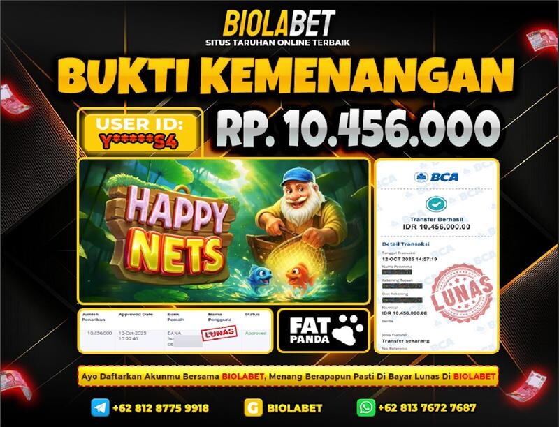 BIOLABET JACKPOT Fat Panda Rp.10.456.000.,- LUNAS