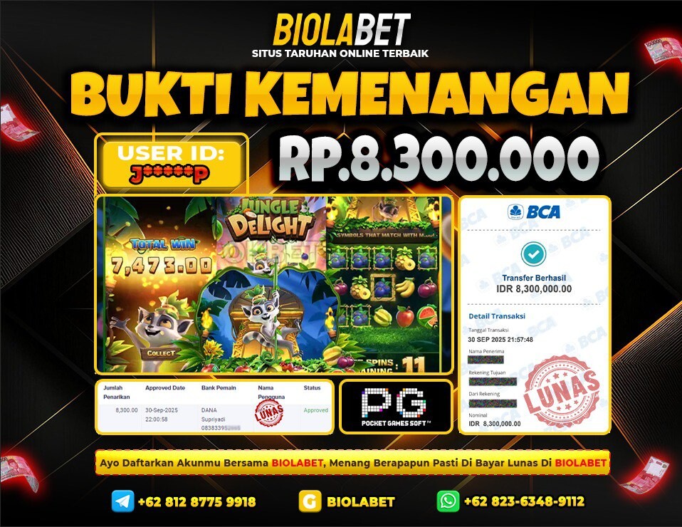 BIOLABET JACKPOT PG Soft Rp.8.300.000.,- LUNAS