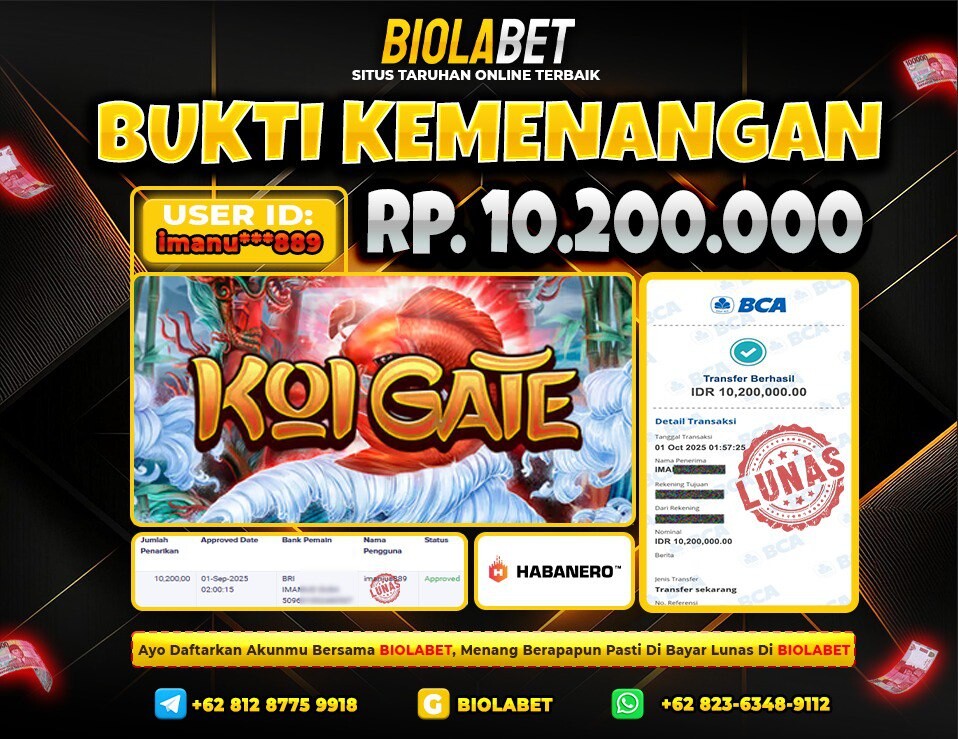 BIOLABET JACKPOT Habanero  Rp.10.200.000.,- LUNAS