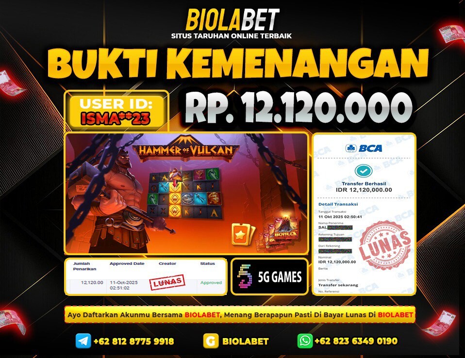 BIOLABET JACKPOT 5GG Rp.12.120.000.,- LUNAS