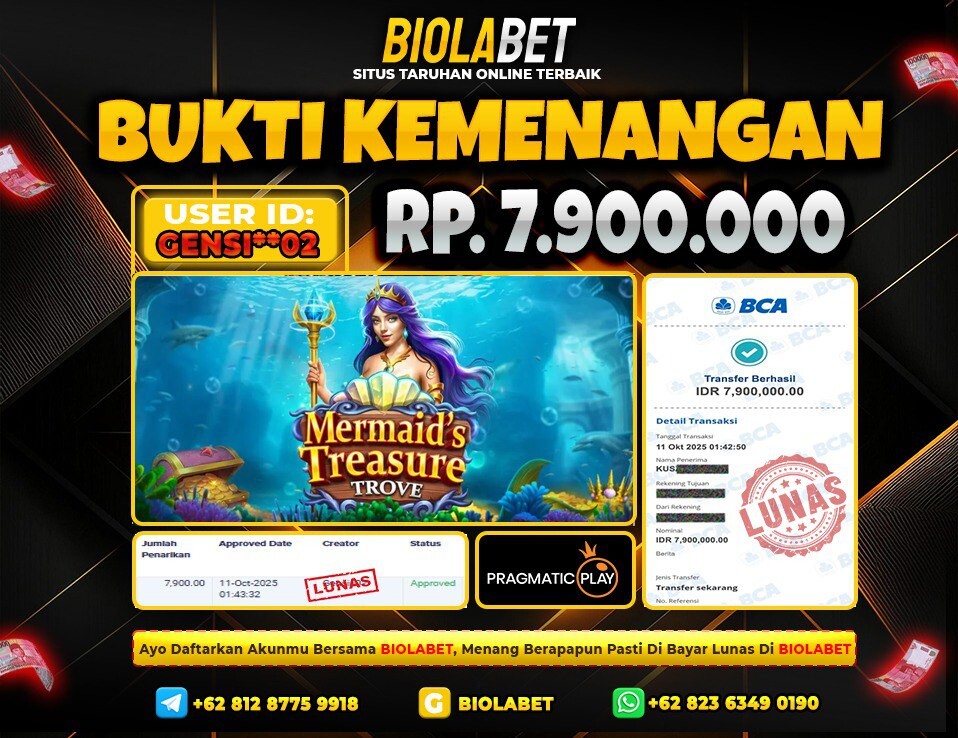 BIOLABET JACKPOT Pragmatic Play Rp.7.900.000.,- LUNAS