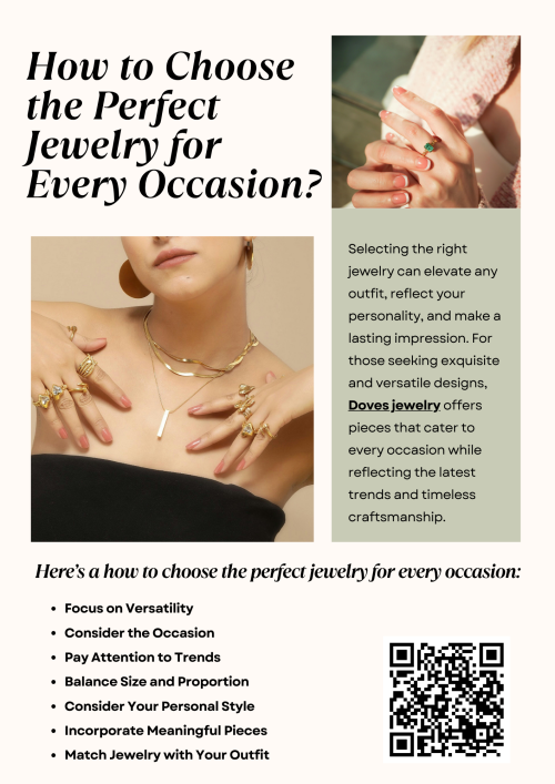 Choosing the perfect jewelry involves matching pieces to the occasion, outfit, and personal style. Subtle, elegant designs suit formal events, while bold, statement pieces enhance casual or festive looks. Consider metal tones, gemstones, and comfort for extended wear. With guidance from Doves jewelry, selecting accessories becomes effortless, ensuring every outfit is complemented with style and sophistication. To know more visit here  https://www.futerbrosjewelers.com/brand/doves-jewelry
