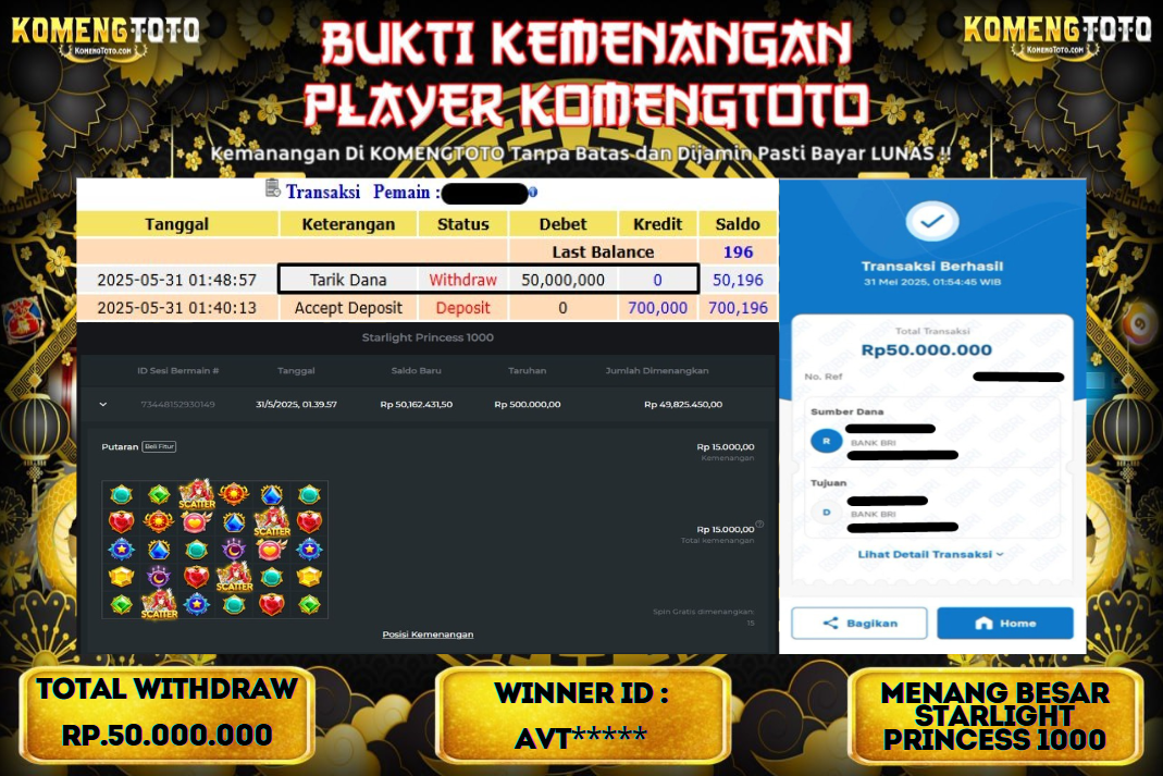 LAGI & LAGI!! KEMENANGAN BESAR DI SLOT  STARLIGHT PRINCESS 1000  SEBESAR Rp.50.000.000 KOMENGTOTO BAYAR LUNAS SECEPAT KILAT !! KOMENGTOTO BAYAR SECEPAT KILAT !!