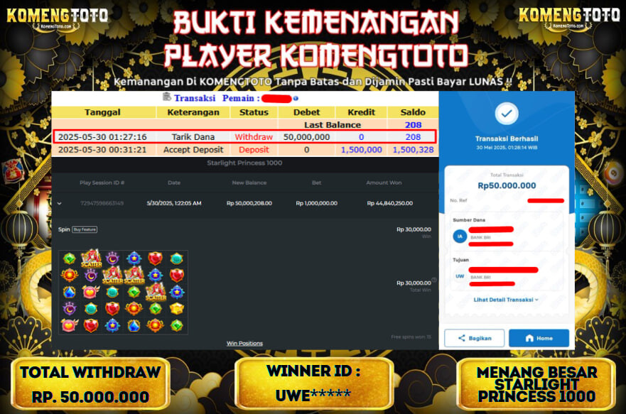 LAGI & LAGI!! KEMENANGAN BESAR DI SLOT STARLIGHT PRINCESS 1000 SEBESAR Rp.50.000.000 KOMENGTOTO BAYAR LUNAS SECEPAT KILAT !! KOMENGTOTO BAYAR SECEPAT KILAT !!