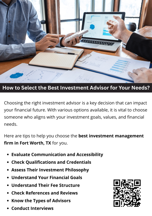Choosing the best investment management firm in Fort Worth, TX requires careful consideration and research. By understanding your financial goals, and fostering open communication, you can make an informed decision that aligns with your long-term financial aspirations. Take your time in the selection process, as a knowledgeable and trustworthy advisor can play a crucial role in your financial journey. To know more visit here https://www.alignedwealthadv.com/