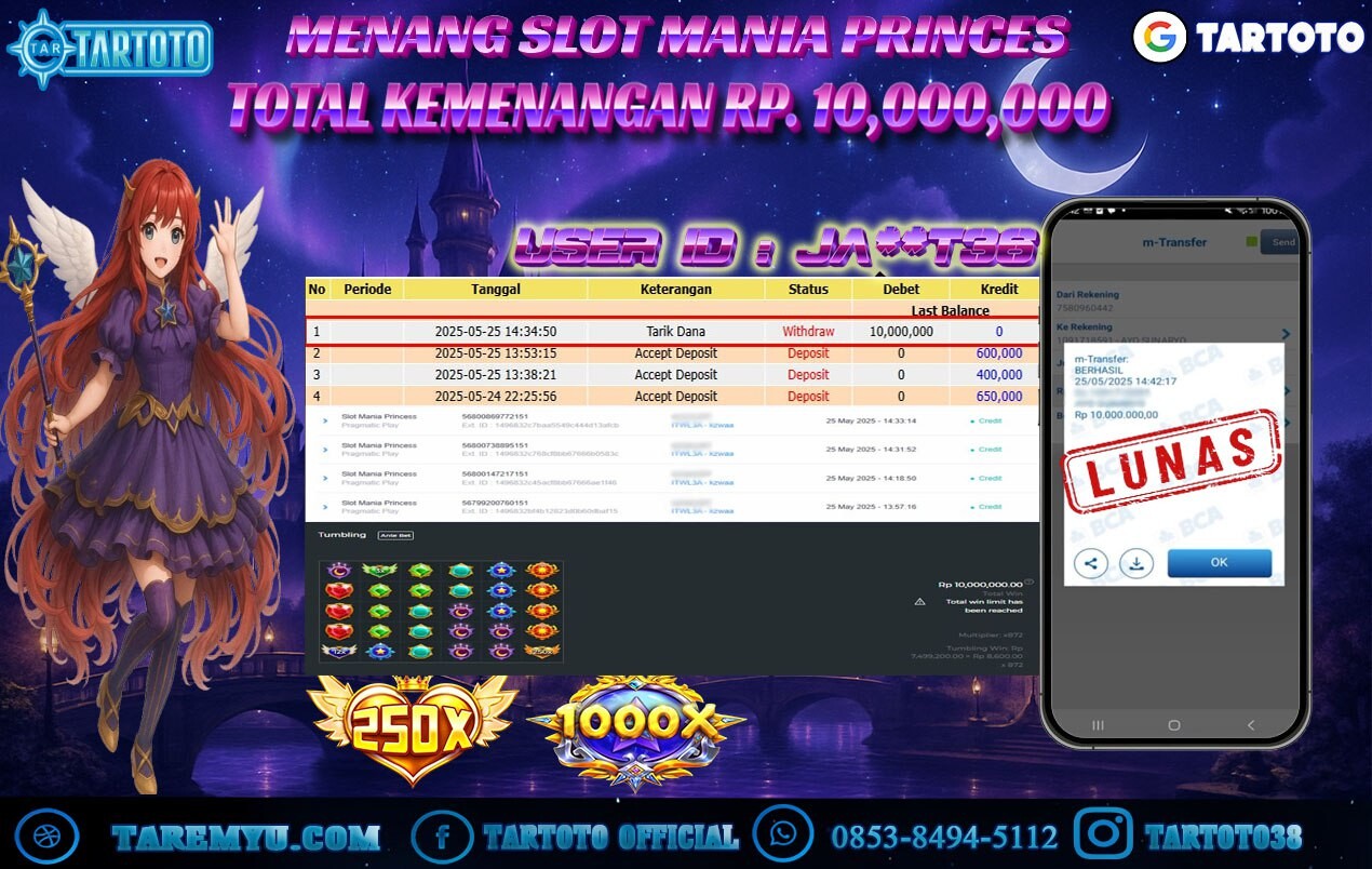 JACKPOT PERMAINAN SLOT STARLIGHT PRINCESS