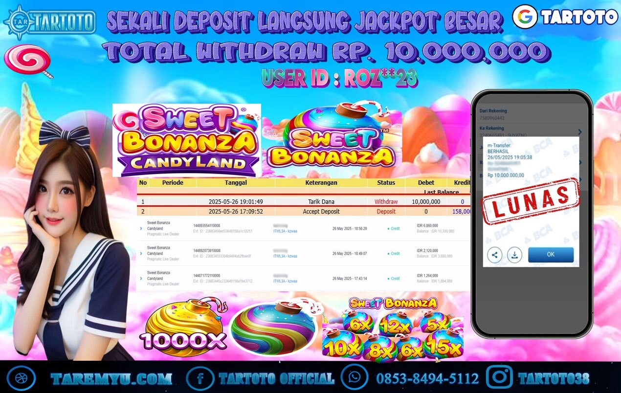 JACKPOT PERMAINAN SWEET BONANZA