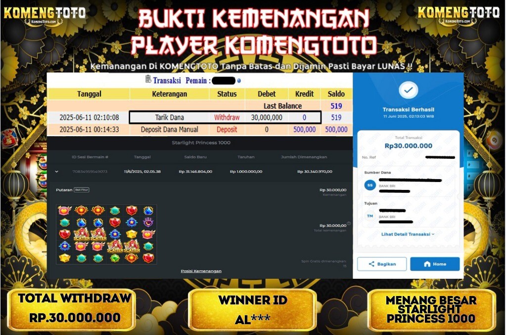 LAGI & LAGI!! KEMENANGAN BESAR DI SLOT STARLIGHT PRINCESS 1000 SEBESAR Rp.30.000.000 KOMENGTOTO BAYAR LUNAS SECEPAT KILAT !! KOMENGTOTO BAYAR SECEPAT KILAT !!